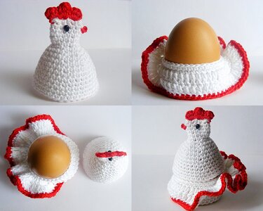 Häkelanleitung – Henne Eierwärmer , Eierbecher
