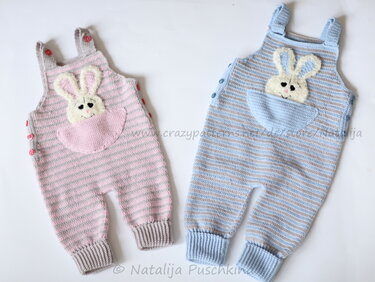 So süß wie noch nie... Latzhose 'Hase'  - Häkelanleitung in Größen 56-86