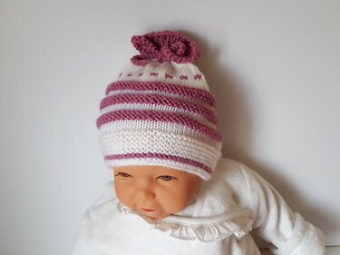 Strickanleitung Babymütze, Baby-Mütze ca. 0 - 5 Monate - Bild 2