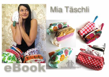 Mia PDF-Datei E-Book Nähanleitung mit Schnittmuster-Tabelle in 4 Größen & 2 Nähvarianten Mäppchen Täschli handmade by firstloungeberlin