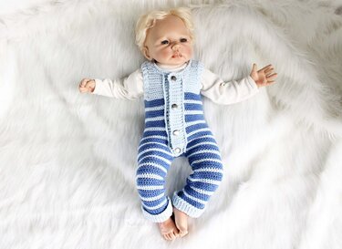 Baby-Strampler (Overall) "Maxim" (Gr. 50-104) - Häkeln