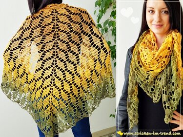 Crochet Pattern for Triangle Shawl | Shawl BioTronik #2