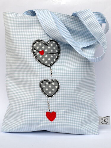 Stickdatei Herzgirlande senkrecht doodle 13x18cm - Sticken