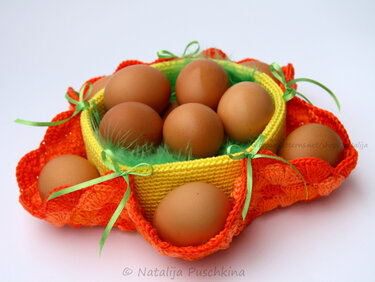 Osterkorb 'Bl&uuml;mchen' f&uuml;r Eier und S&uuml;&szlig;igkeiten - Häkeln