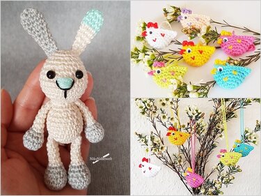 Häkelanleitungen Sparset - Mini Hase Moritz und Mini Hühnchen