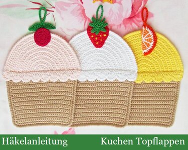 042DE Häkelanleitung Kuchen Topflappen - PDF Zabelina CP