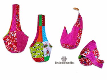 Hippie BEUTELTASCHE für Klein & Groß in 4 Größen S bis XL Nähanleitung mit Schnittmuster von firstloungeberlin