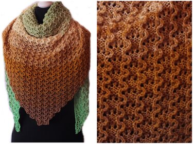 Strickanleitung Dreieckstuch Crysaleana für Bobbel