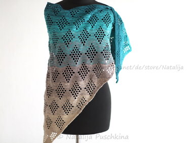 Dreieckstuch 'Wellen' - Anleitung mit Häkelschrift - Bild 5