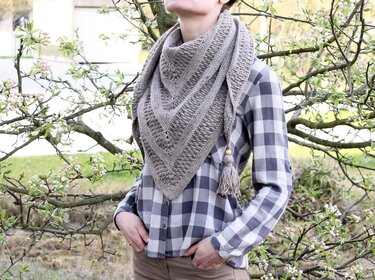 2 PDFs-set : Beanie & shawl "As knitted", size adaptable - Crochet