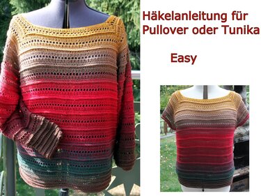 Häkelanleitung Pullover oder Tunika Easy