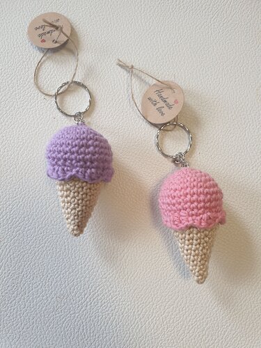 Eis Schlüsselanhänger - Häkeln