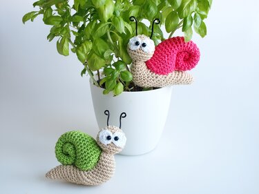 Häkelanleitung Blumenstecker Schnecke - PDF Datei