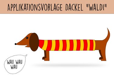 Applikationsvorlage Dackel Waldi - Nähen