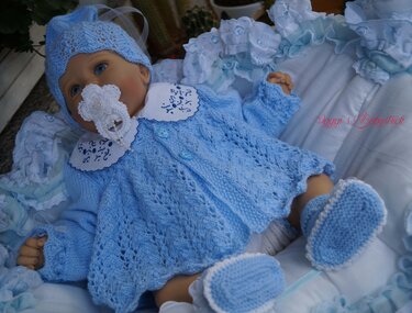 Strickanleitung f&uuml;r Baby's u. Reborns Modell B&auml;rbel Gr. 50-56