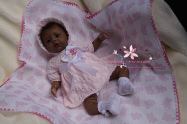 Strickanleitung f&uuml;r Baby's u. Reborns Modell Andrea Gr. 48 - 50  3-teilig