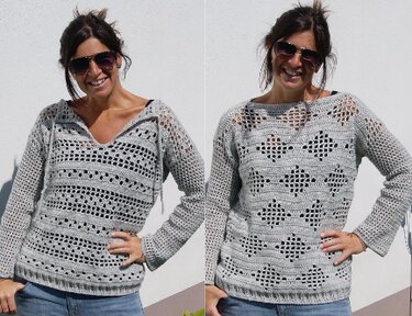 Häkelpulli LUMI (1 Anleitung - 3 Möglichkeiten für alle Größen) - Häkeln