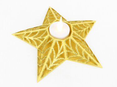 Teelichthalter – filigraner Goldstern – Bastelanleitung und Vorlagen