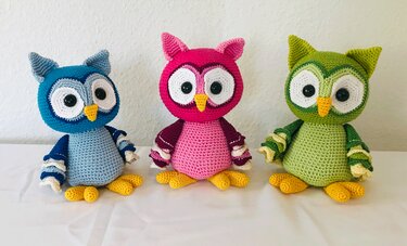 Kunterbuntes Jubiläum - "Rainbow Owls" - Häkeln