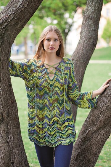 Häkelpulli im Wellenmuster - Häkeln