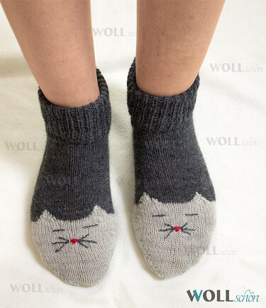 Anleitung "Crazy about Cats" - Socken-Strickmuster - Stricken