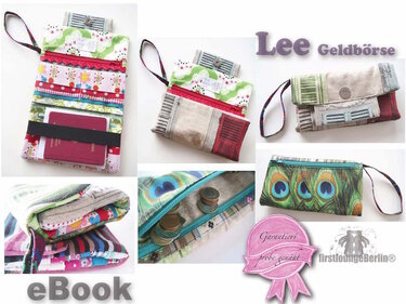 Lee Geldbörse Ebook Portmonee PDF-Datei "Nähen ohne Schnittmusterausdruck" Handmade with Love von firstloungeberlin