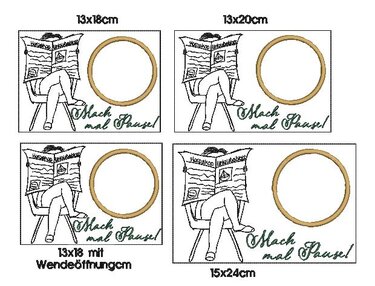 Stickdatei Pause Mugrug ITH - Sticken