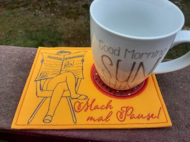 Stickdatei Pause Mugrug ITH - Sticken