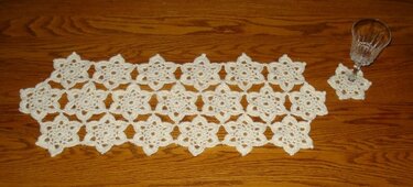 Pattern Snow Crystals Table Runner - PA-602 - Crochet