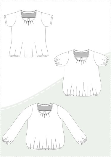 Betty Boho Blouse – Wide-Sleeve Top with Folds EU 34–50 / US 4–20 - Sewing