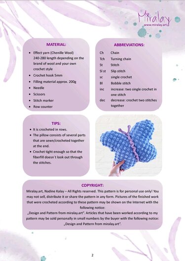 Crochet Pattern Butterfly Pillow - Image 9