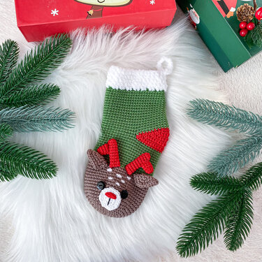 Pattern Christmas stocking - Crochet