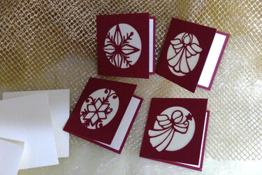 4 Karten Engel Sterne Plotterdatei SVG DXF FCM - Plotting