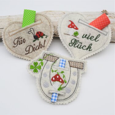 ITH Wunscherf&uuml;ller Stickdatei Gl&uuml;ck SET 4 Motive - Sticken