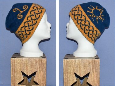 Strickanleitung Wende-Mütze "Keltische Sonne" - in Doubleface - Bild 4