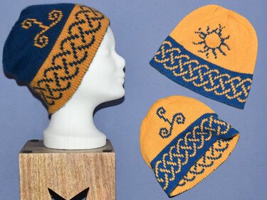 Strickanleitung Wende-Mütze "Keltische Sonne" - in Doubleface - Bild 7