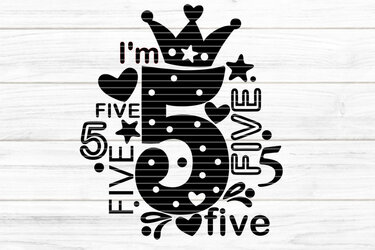 I'm five Plotterdatei SVG DXF FCM - Plotting