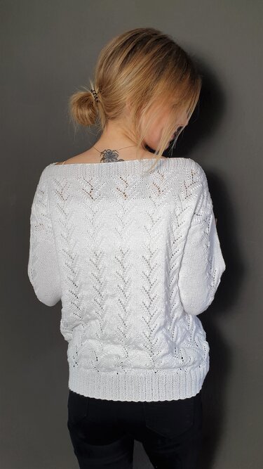 190 Strickanleitung Pullover Lochmuster Maiglöckchen - Bild 6
