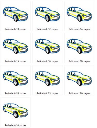 Polizeiauto Stickdatei Polizei - Sticken