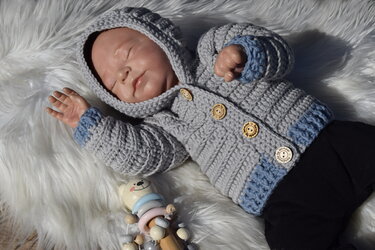 - MINI SMILLA - Kapuzenjacke/Jacke Häkeln, ab Puppengröße 42cm-Größe 110