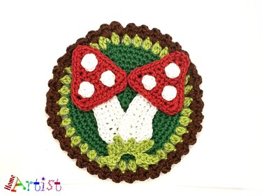 Mushrooms crochet pattern applique