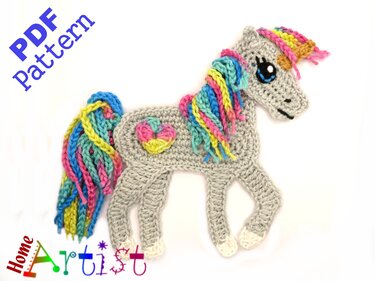 Applikation Crochet Pattern Horse Unicorn applique
