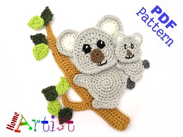 Crochet Pattern Koala Applique