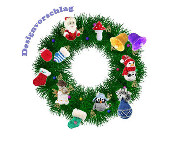 Keychain (Christmas tree decor)  "Mittens", size 8 cm - Crochet