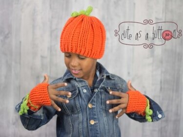 Cute as a button Kürbis Set *Mütze und Handschuhe* - Bild 5