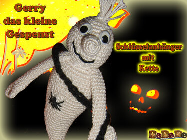 Gespenst Gerry, schnell gehäkelter Schlüsselanhänger oder als Herbstdekoration - Bild 5