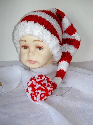 Strickanleitung Nikolausmütze, Weihnachtsmütze,  0 - 2 Jahre  #028