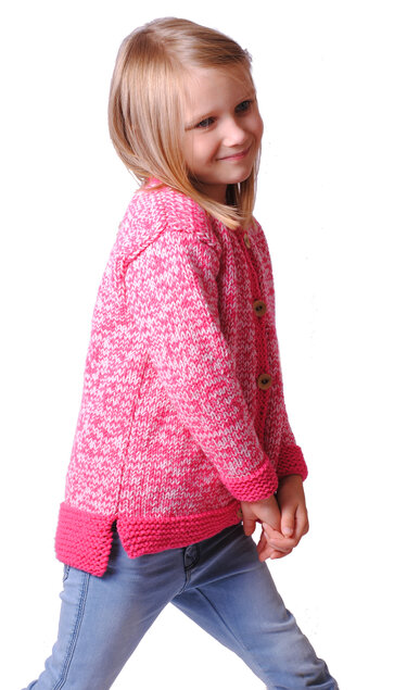 Strickanleitung Kinderjacke Fin & Finja in den Größen 98 bis 128, Anfänger