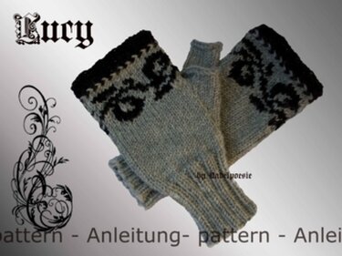 Lucy fingerless mitts mittens gloves - Knitting