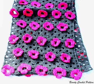 Wrap Shawl Winter Garden  - Crochet